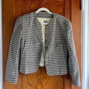 Vintage crop blazer in unique neutral pattern